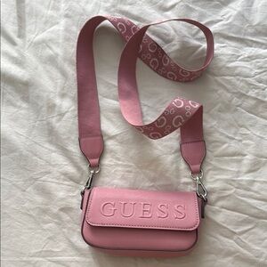 Guess Pink Crossbody Bag with Gold Accents